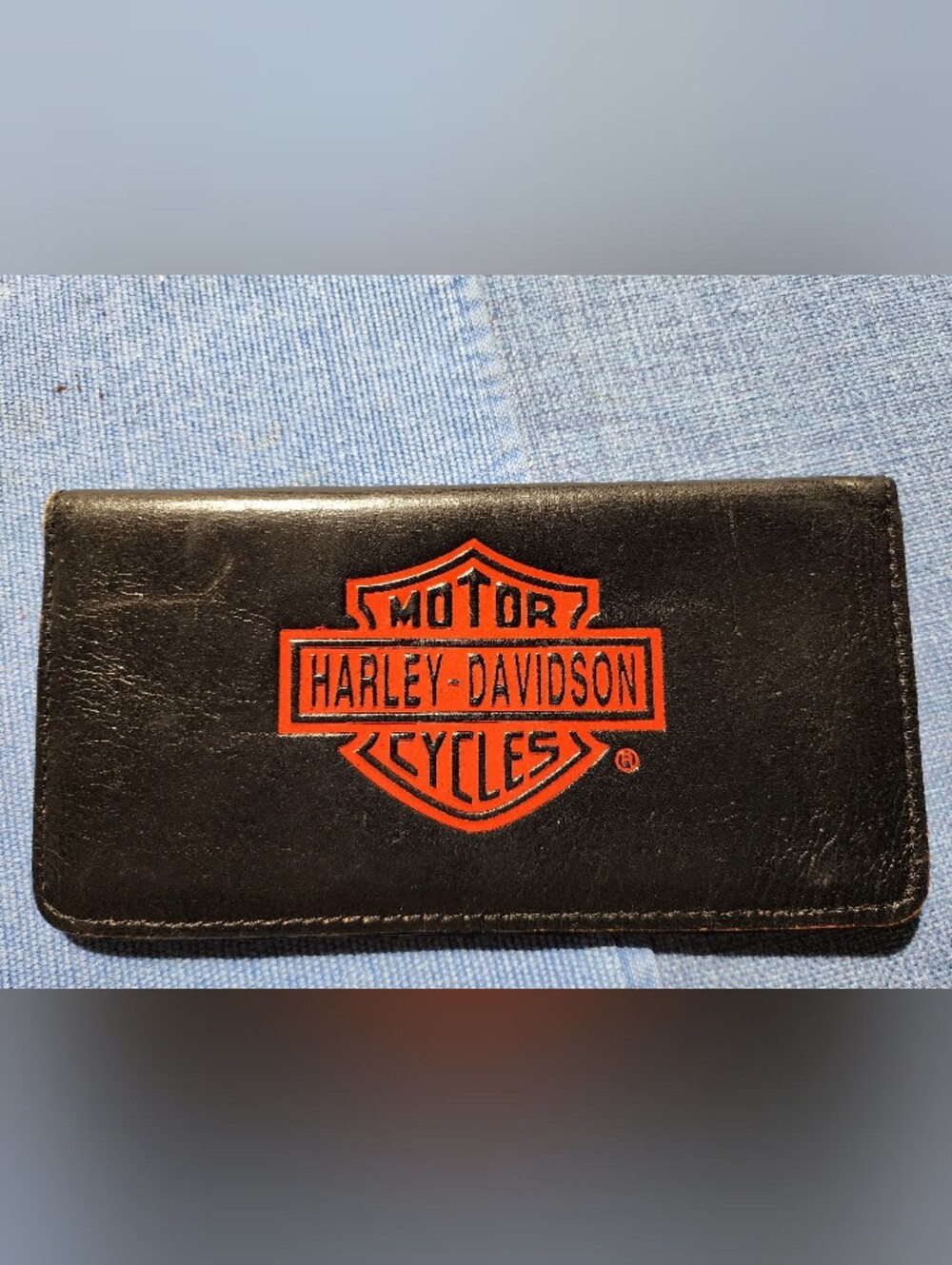 Vintage Harley-Davidson Black Leather Bifold Wallet